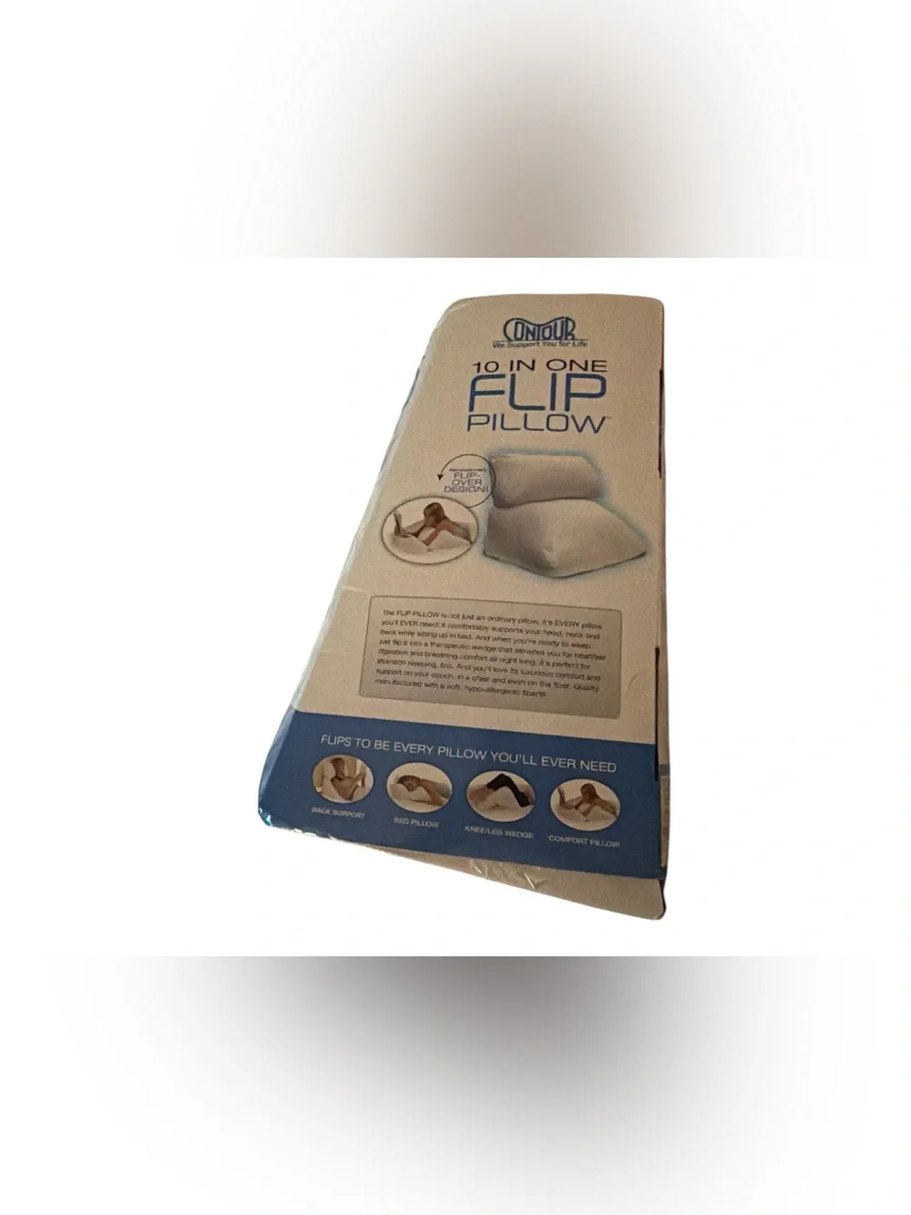 10-in-1 Flip Pillow — White Multi-Function Support Pillow